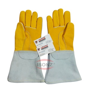 EN388 Premium Quality Durable ISONZ Leather Elc-<b>Cow</b> Hide Welding Gloves 14-inch 1.2mm Thick Heat Resistant Suede Cuff - Product Image 4
