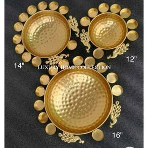 Fabricante de latón forma redonda chapado en oro Decoración de mesa Urli Bowl diseño atractivo hecho a mano único nuevo lujo Urli - Product Image 2