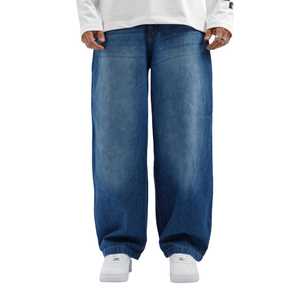 กางเกงยีนส์ผู้ชายทรงหลวมที่ออกแบบเองผู้ผลิตกางเกงยีนส์ทรงหลวมโอเวอร์ไซส์สไตล์วินเทจ - Product Image 2