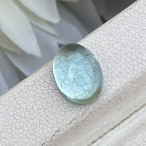 Piedra de cabujones de forma ovalada de Aguamarina de Color superior Natural con buen brillo Piedra preciosa suelta para hacer joyas 2,95 quilates - Product Image 1