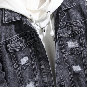 แจ็คเก็ตยีนส์ฤดูหนาวแบบปรับแต่งได้ แจ็คเก็ตยีนส์ผ้าฝ้ายคุณภาพสูง ปกพับลง แฟชั่นทรงเข้ารูป เสื้อแจ็คเก็ตยีนส์สำหรับผู้ชาย - Product Image 2