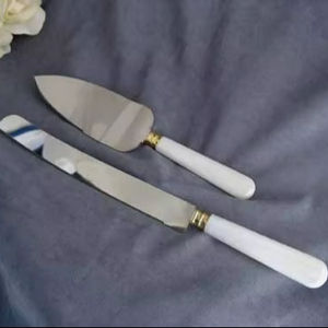 Premium Cake Server Set with Marble Handle Elegant Dessert <b>Knife</b> Luxury Kitchen Tools for Home Bakery and Professional Use - Product Image 1