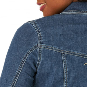 Veste en jean à manches longues décontractée pour femmes en gros respirant bas quantité minimale de commande chaud élégant meilleure qualité personnalisé femmes veste en jean - Product Image 6