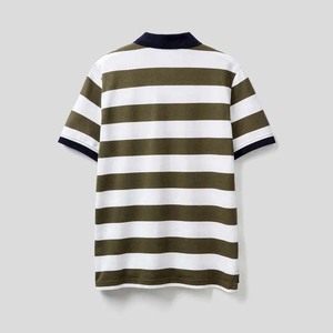 Diseño a rayas Color de contraste OEM personalizado algodón transpirable ropa de hombre de talla grande Polos verano manga corta Casual 2025 - Product Image 2