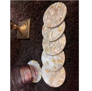 Posavasos clásico ARTISAN CRAFT Mother Pearl para taza de té, soporte de piedra Natural antiadherente, alfombrillas duraderas de alta calidad para Home Hotel - Product Image 1