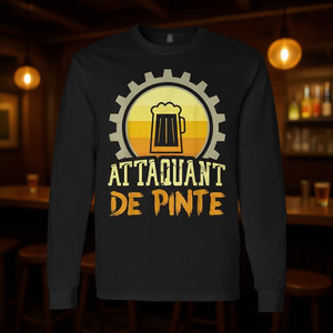 T-shirt à manches longues Pint Attacker pour les boissons alcoolisées, le cidre, vêtements promotionnels - Product Image 3