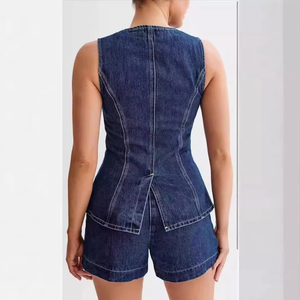 Fábrica de Chaquetas para Mujer Ofrece Chalecos Vaqueros de Alta Calidad, Diseño Personalizado, Color y Logotipo, Calidad Premium, Tallas Grandes - Product Image 3
