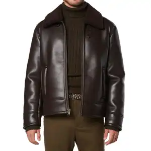 하이 퀄리티 소가죽 주문 제작 재킷 남성 모피 칼라 시어링 코트 100% 정품 가죽 자켓 OEM 제조 업체
