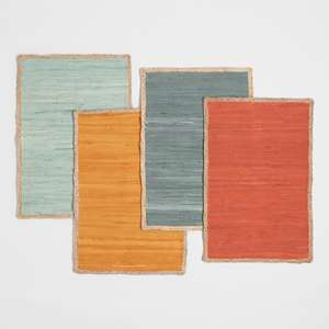 Premium Quality Handmade Cotton Rag Rug Solid Color Wholesale Carpet for Home Decor From Indian Supplier - Product Image 1