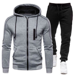 Survêtement hommes mode sweats à capuche solides costumes hommes sweats cordon pantalons de survêtement lâche loisirs sportswear-ensembles-hiver-2022-nouveau - Product Image 4