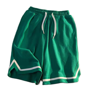 Short de basket-ball en sergé de broderie vintage personnalisé pour hommes 5 pouces Double couche maille vêtements de basket-ball Shorts Streetwear - Product Image 5