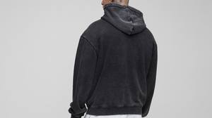 Zip Up Acid Wash With Sun Fade Nueva moda Hombres Otoño Invierno Con capucha Calle Manga larga Color sólido Con capucha Top Sudaderas con capucha - Product Image 3