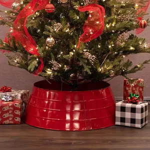 Collar de árbol de lujo 2023 con diseño redondo para Base de árbol de Navidad, Collar de árbol de nuevo estilo, decoración de jardín para el hogar, Metal - Product Image 3