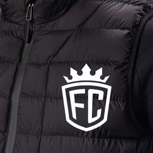 Gilet à capuche Noire sans manches, veste légère isolée, chauffe-corps pour hommes et femmes, vêtements d'extérieur décontractés pour l'hiver, logo sur le devant - Product Image 5