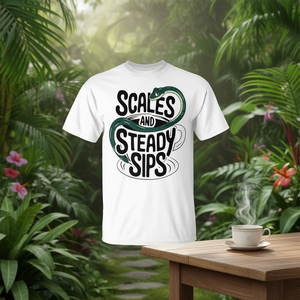 Camiseta Promocional para Amantes del Té con Diseño de Escamas y Sorbos Tranquilos para Entusiastas del Té - Product Image 2
