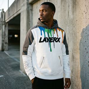 Sudadera con Capucha para Hombre, 500 g/m², Algodón, Felpa Francesa, Panel de Nailon, Bordado, Corte Holgado, Estilo Informal, Ecológica, para Invierno - Product Image 5