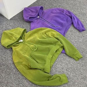 Personalizada de los hombres 310Gsm Boxy ropa de calle de invierno de peso pesado lavado con ácido Sudadera con capucha de lana 3D patrón de cremallera diseño 100% algodón - Product Image 2