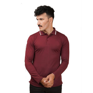 2024 manches complètes pour hommes pour polos avec col rabattu contrasté motif solide nouveau design respirant - Product Image 4