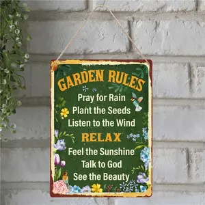 Garden Green House Floral Art panneaux de jardin en métal Notice Custom Vintage Sign Handmade Iron Signs Available Wholesale From Indian