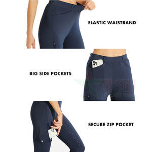 Collants d'équitation pour femmes, taille mi-haute, leggings d'entraînement élastiques, évacuation de l'humidité, antidérapants, imperméables, coupe-vent, spandex/polyester - Product Image 5