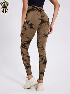 NORMOV cravate-teinture évider Yoga Sport pantalon femmes Push Up Sexy trou noir Fitness Gym course maigre femme élastique Yoga pantalon - Product Image 2