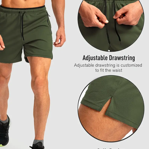 กางเกงว่ายน้ำผ้าฝ้ายระบายอากาศได้ดีแห้งเร็วสำหรับผู้ชายกางเกงขาสั้นเล่นกีฬาแบบขากว้างสำหรับใส่ไปยิมระบายอากาศได้ดีโลโก้ออกแบบได้ตามต้องการ - Product Image 4