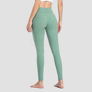 Venta al por mayor 100% algodón gimnasio Yoga Leggings para mujeres de cintura alta de talla grande estilo casual transpirable medias mallas de cintura personalizables - Product Image 4