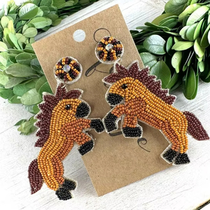 Pendientes de Cuentas de Vidrio Hechos a Mano de Moda, Elegantes Pendientes de Cuentas de Semillas Hechos a Mano, Joyería Artesanal Única de Diseño Creativo - Product Image 1