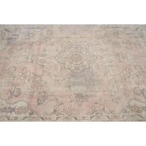Turkish Large Rug 6.2x9 ft, <b>Brown</b> Persian Vintage <b>Wool</b> Rug - Product Image 4