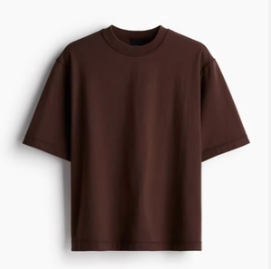 T-shirt à col roulé surdimensionné en coton 100% personnalisé de qualité supérieure 2025, streetwear, coupe ample, tricoté, t-shirts vierges, faible MOQ, impression de logo - Product Image 6