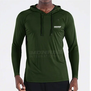 Top de entrenamiento de manga larga con sudaderas con capucha OEM personalizado para hombres Sudadera con capucha de compresión personalizada 2025 en tamaño adulto - Product Image 6