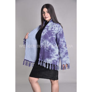 Veste matelassée en coton à manches longues pour femme, personnalisable, tie-dye, respirante, écologique, broderie Suzani éblouissante, hiver, col montant - Product Image 5
