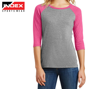 Camiseta Deportiva INDEX para Mujer, con Bloques de Color, Manga Raglán, Cuello Redondo, Tejido Jersey Informal, 100% Algodón - Product Image 6