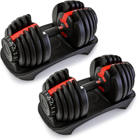 Haltères réglables de 5 lb à 52,5 lb, ensemble d'haltères réglables de 24 kg pour le sport