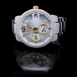 Cortbert Luxury Rose Gold Reloj para hombre con diamantes VS1 cultivados en laboratorio, corte brillante redondo, reloj de negocios de moda - Product Image 3