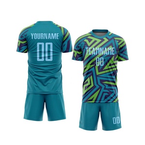 Maillot de football personnalisé bleu et jaune pour homme, manches courtes, sublimation, polyester respirant, col rond, coupe athlétique toutes saisons - Product Image 3