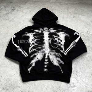 เสื้อฮู้ดสตรีทแวร์ พิมพ์ลาย DTG แบบกำหนดเอง เนื้อผ้าหนา แฟชั่นผู้ชาย ทรงโอเวอร์ไซส์ ทรงบ็อกซี่ ตัดสั้น มีเชือกผูก - Product Image 3