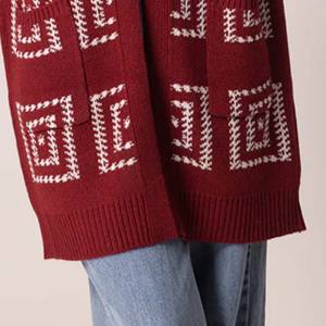 Surdimensionné O-cou Automne Hiver Pull Mode Tricoté Lâche Casual Jumper Hight Street Dames Pull Coton Tricoté - Product Image 3