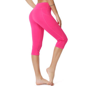 <b>Capri</b> Solid Yoga <b>Leggings</b> for Women | High Waist Breathable Eco-Friendly Tummy Control Gym & Fitness Sportswear - Product Image 4