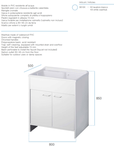 Lavabo de lavandería europeo moderno de alta calidad, lavabo de PP, armario de PVC resistente al agua, drenaje de autolimpieza, hotel doméstico ecológico - Product Image 2