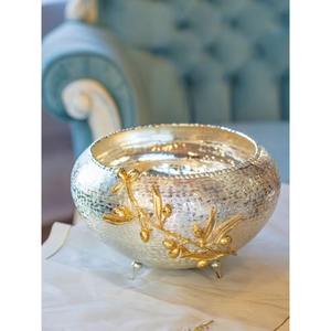 Logo moderne personnalisable en aluminium avec dates de service fini brillant et bol de noix avec accents en métal Vente en gros - Product Image 1