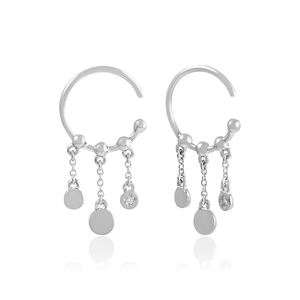 Hermosos pendientes clásicos de medio aro de Plata de Ley 925 con piedras preciosas de amazonita para mujer, diseño único de alto grado para fiesta de regalo - Product Image 3