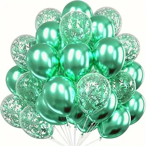 2024 nouveau 20 pièces ballons de confettis métalliques fête ballon en Latex pour anniversaire mariage anniversaire saint valentin fête décoration