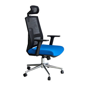 Silla de Oficina Ergonómica HOM1084-01 con Base Giratoria, Reposacabezas Ajustable, para Taller, Material de Tela PU, Altura Ajustable - Product Image 1