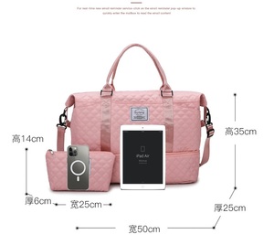 חדר כושר לנשים 42l כושר לשאת על תיק נסיעות המכות עם תא שירותים וכיס חול כיס נעליים - Product Image 6