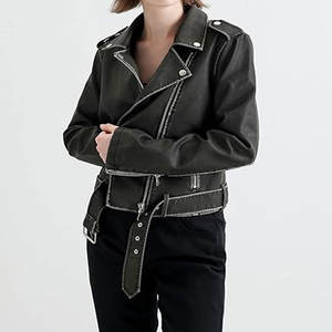 Manteau d'hiver pour hommes Veste en cuir épais de bonne qualité avec col montant Coupe-vent et chaud Nouveautés avec logo sur le devant - Product Image 6