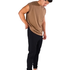 Sports Yoga Wear <b>Singlet</b> <b>Men</b> Gym Training Vintage Tank Top Loose Fit O-Neck Athletic Plus Size 220 Gsm Vest Breathable - Product Image 4