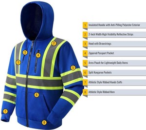 Venta caliente fluorescente aislado trabajo construcción de carreteras invierno alta visibilidad naranja Hi Vis seguridad X espalda chaqueta reflectante - Product Image 3