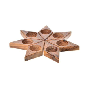 Porte-bougie en bois de luxe, écologique, rond, pour la maison, les hôtels, les restaurants et les cafés, décoration de table de Noël - Product Image 2