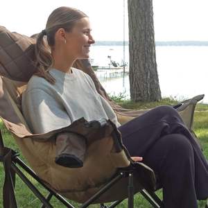 Oversize <b>XL</b> Padded Sports Outdoor <b>Chair</b> Heavy Duty Folding <b>Chair</b> Supports 400 Lbs Dual Cup Holders & Carry Bag for <b>Camping</b> - Product Image 3